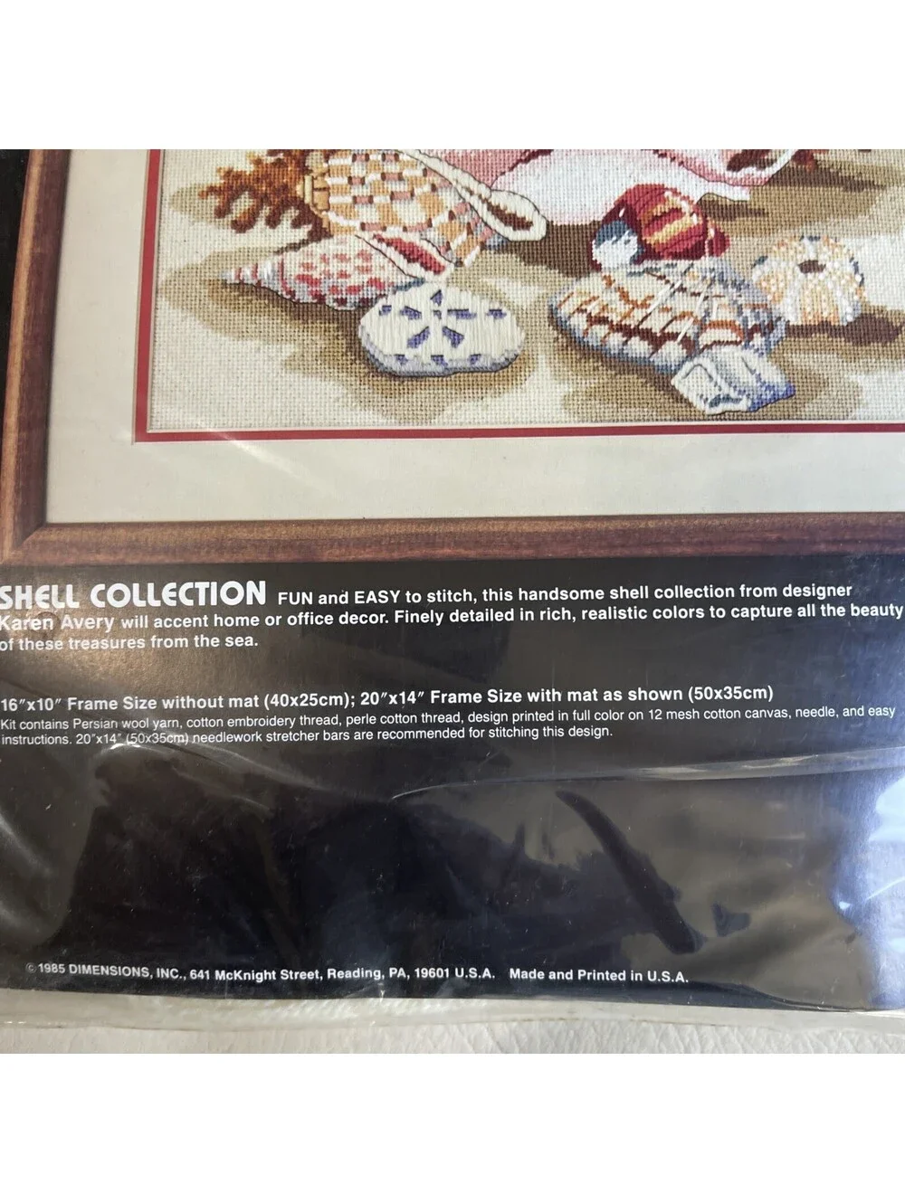 Vtg Dimensions Needlepoint Shell Collection 2280